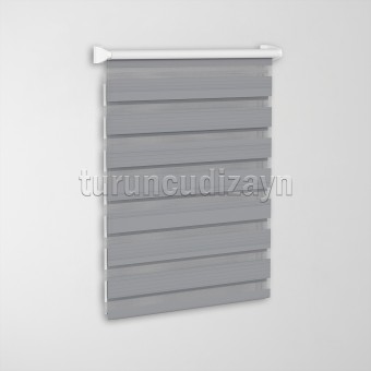 Gri Plise Zebra Perde - Y003