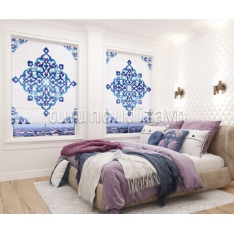 Saray Deseni Baskılı Blackout Stor Perde - 70340-BL