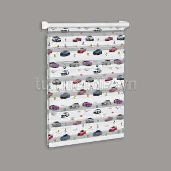 Harika Otomobiller Baskılı Zebra Perde 17380