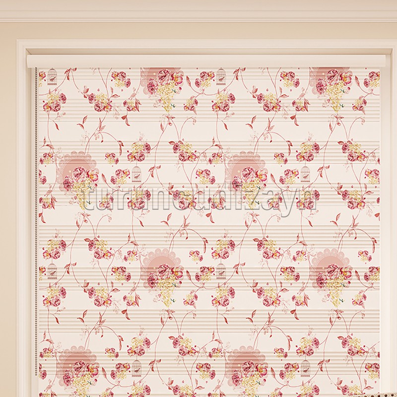 Sarmaşık Deseni Zebra Perde 32500