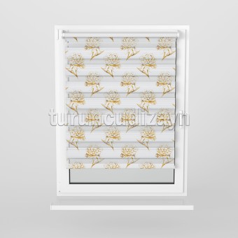 Ağaç Deseni Baskılı Zebra Perde 80371