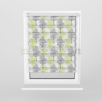 Ağaç Deseni Baskılı Zebra Perde 93182