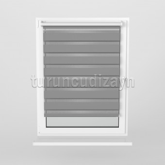 Düz Gri Zebra Perde - X003